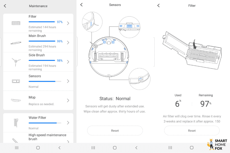 Many useful maintenance tips are displayed in the Roborock S7 MaxV Ultra App.